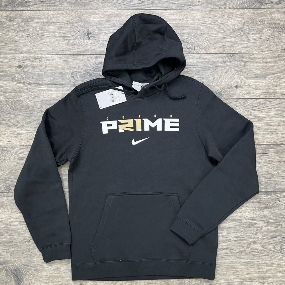 Nike Pullover Hoodie Coach Prime Sz Small Mens Black Club Fleece